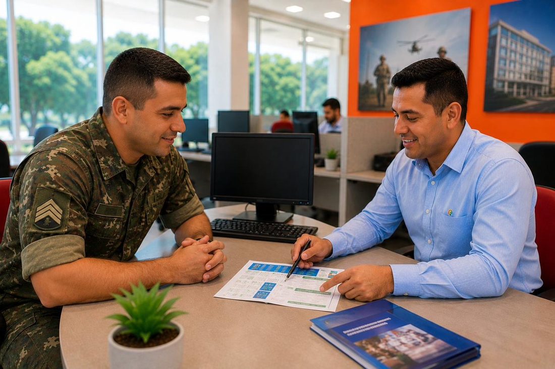 Militar sendo atendido por especialista da Din Din Cred