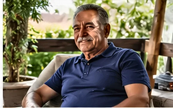 Aposentado do INSS sorridente e tranquilo — Simulação de Consignado INSS: Quanto Posso Pegar Por Valor de Benefício