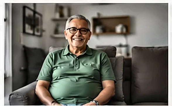 Aposentado do INSS sorridente e tranquilo — Em Quanto Tempo o Consignado INSS é Aprovado e Pago?