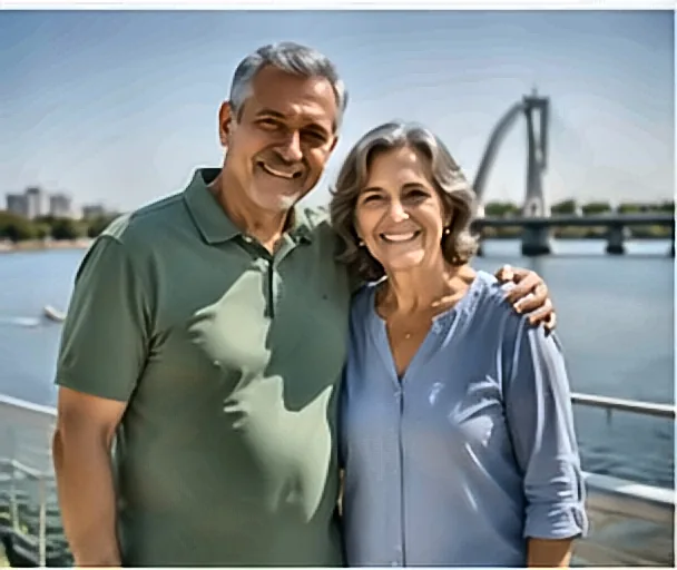 Casal de idosos aposentados passeando no parque — Aposentado Como Avalista ou Fiador: Riscos e Alternativas ao Consignado