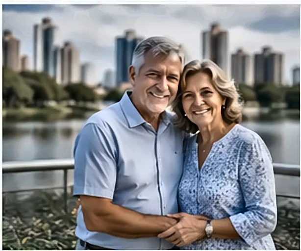 Consignado INSS e Suspensão do Benefício: O Que Acontece e Como Resolver Casal de idosos aposentados passeando no parque — Consignado INSS e Suspensão do Benefício: O Que Acontece e Como Resolver