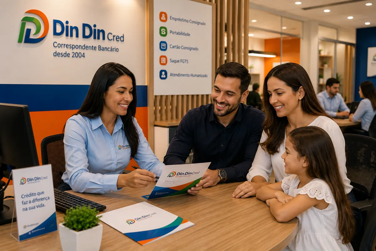 Cliente em atendimento humanizado na loja da Din Din Cred — Consignado Privado Para Empresas: O Que é, Como Implantar e Os Benefícios Para Empregados e Empregadores