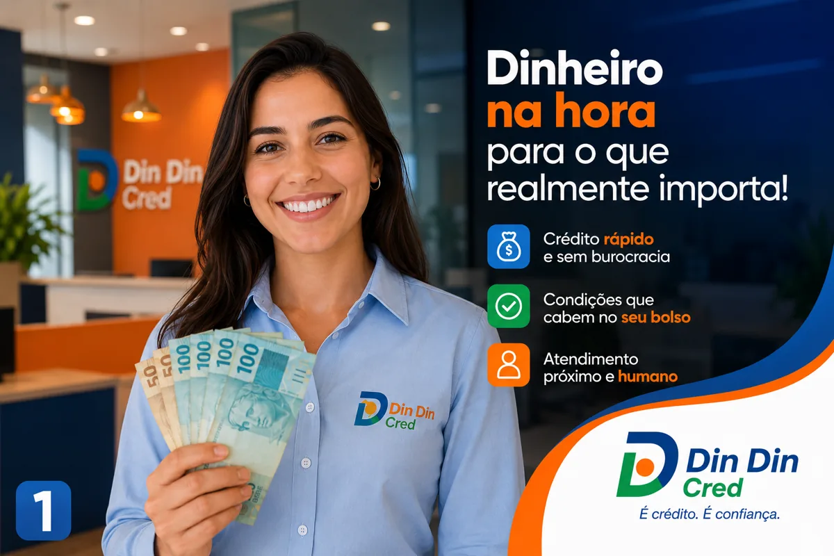 Cliente em atendimento humanizado na loja da Din Din Cred — Guia Definitivo do Cartão Consignado: O Que é, Como Funciona e Como Usar Com Responsabilidade