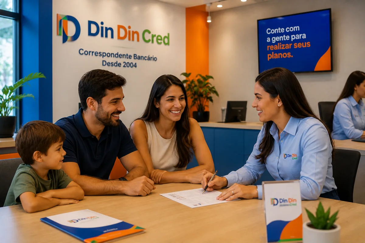 Cliente em atendimento humanizado na loja da Din Din Cred — Cartão Consignado (RMC): O Que É, Como Funciona e Como Usar Sem Erro