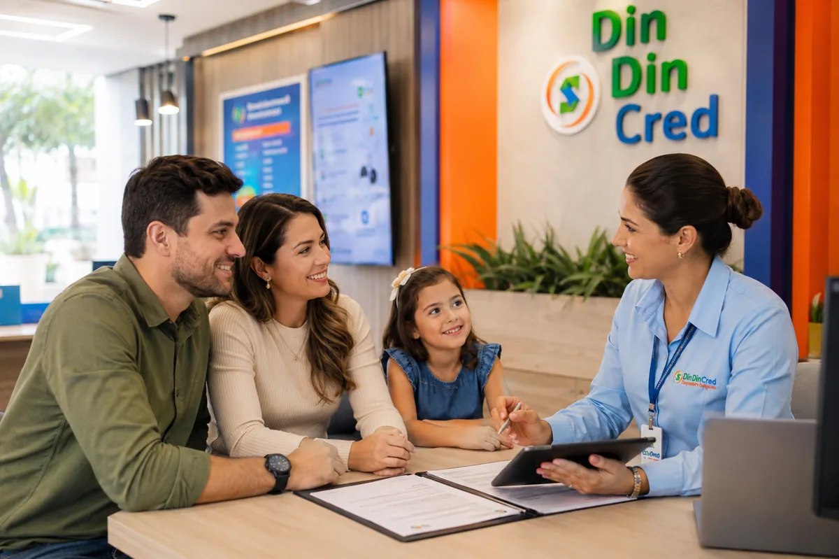Cliente em atendimento humanizado na loja da Din Din Cred — Inflação, Reajuste Salarial e Consignado na FAB: O Que Muda