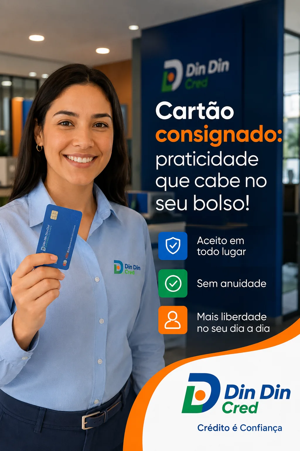 Cliente em atendimento humanizado na loja da Din Din Cred — Margem Consignável: Como Calcular, Aumentar e Maximizar o Limite de Crédito