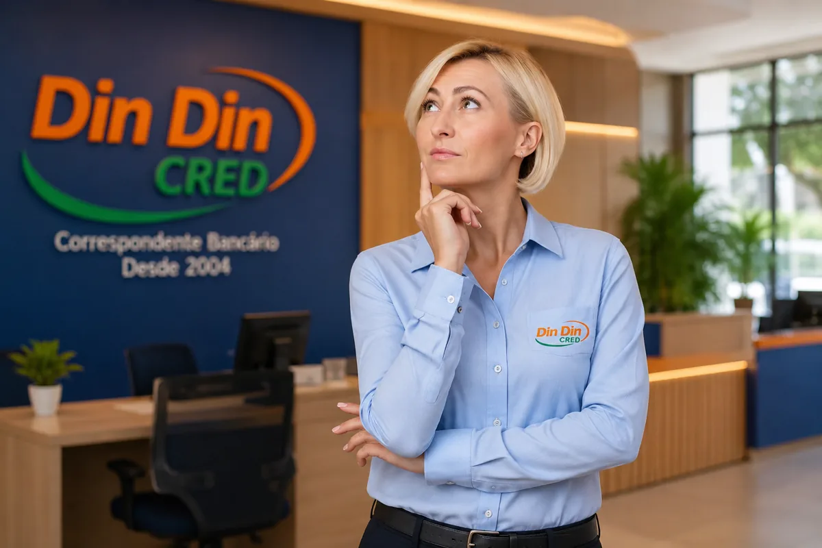 Cliente em atendimento humanizado na loja da Din Din Cred — Consignado INSS em Fortaleza CE: Aposentados e Pensionistas com Atendimento Digital