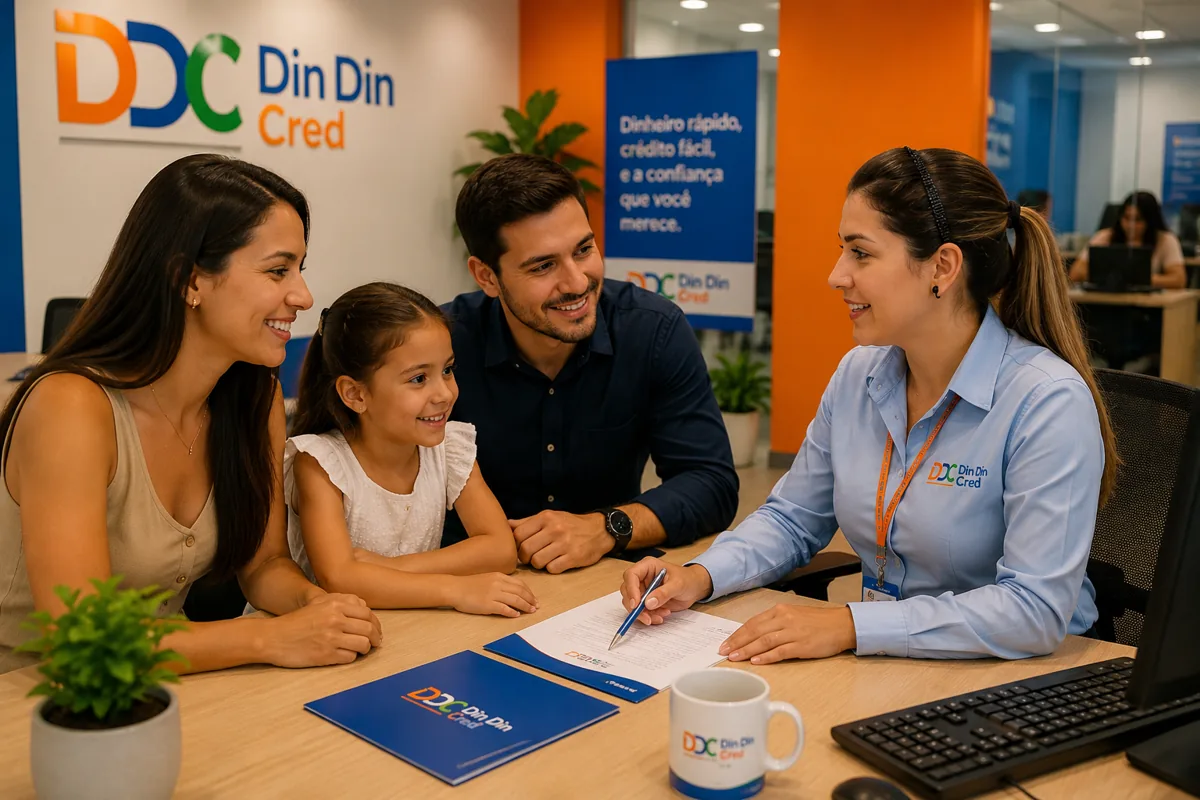 Cliente em atendimento humanizado na loja da Din Din Cred — Como Planejar Sua Aposentadoria: O Guia Completo Para Garantir Uma Vida Financeiramente Tranquila
