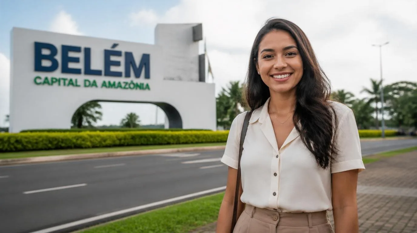 Placa de entrada da cidade de Belém (PA) — Consignado em Belém PA: INSS, Servidores e FGTS na Amazônia