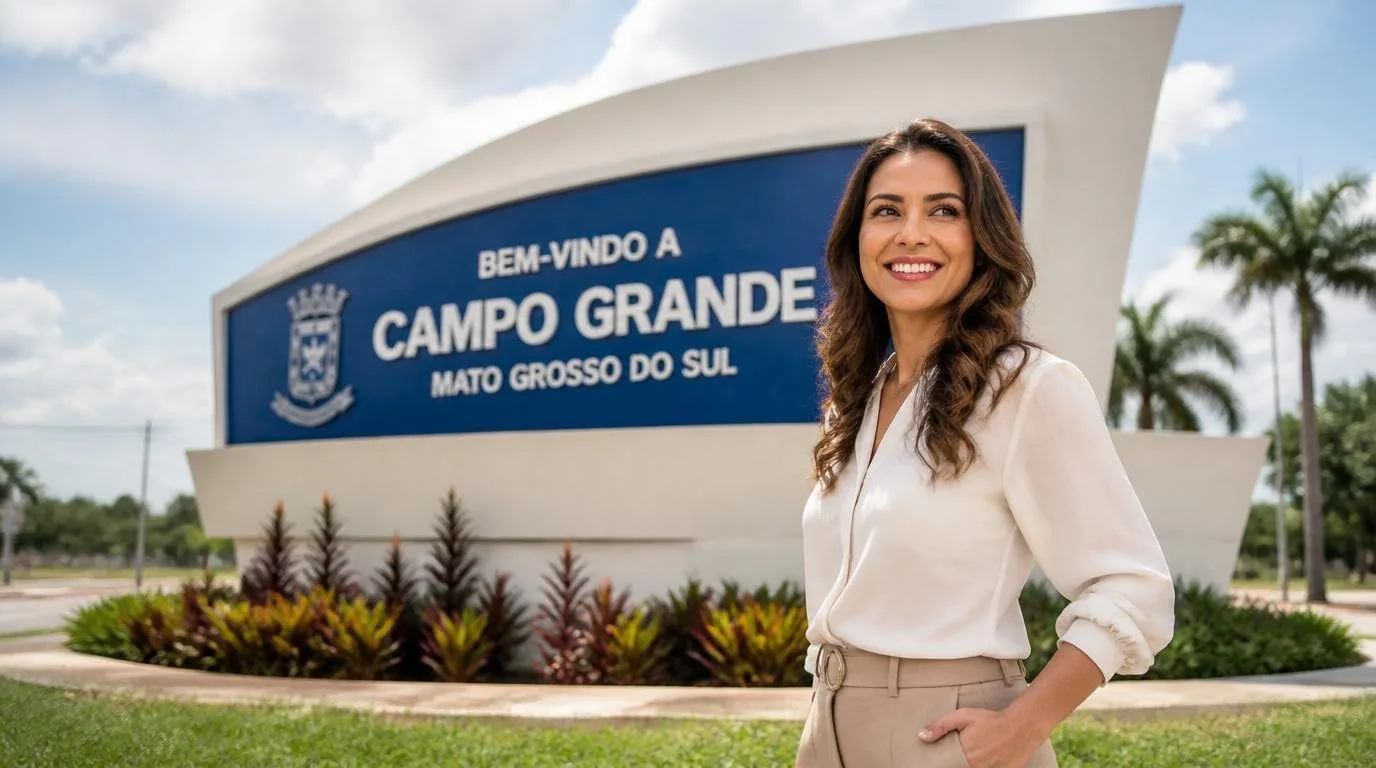 Crédito Consignado em Campo Grande (MS): Guia Completo Para Servidores, Aposentados e Militares da Capital de Placa de entrada da cidade de Campo Grande (MS) — crédito consignado com atendimento digital da Din Din Cred — Crédito Consignado em Campo Grande (MS): Guia Completo Para Servidores, Aposentados e Militares da Capital de