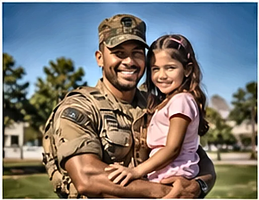 Militar das Forças Armadas com a família — Como Funciona a Pensão Militar