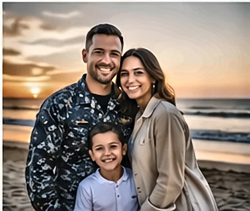 Militar das Forças Armadas com a família — Como Funciona o Adicional de Habilitação Militar em 2026