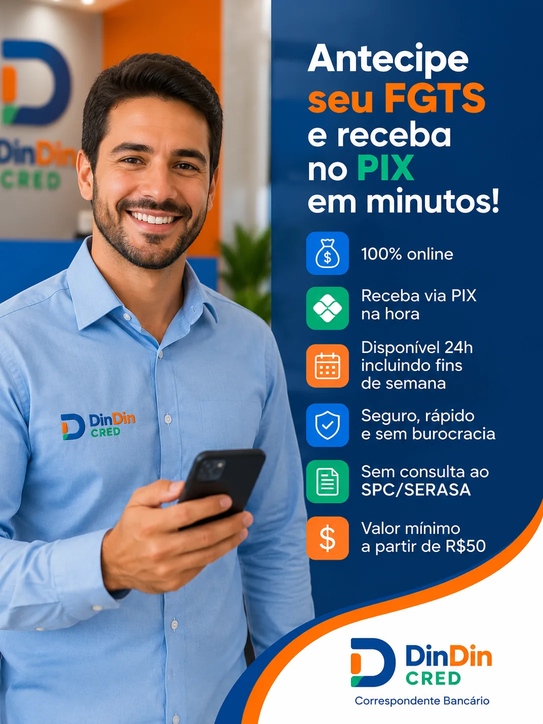 Equipe da Din Din Cred em atendimento humanizado — Din Din Cred: Mais de 20 Anos de História, Confiança e Crédito Responsável