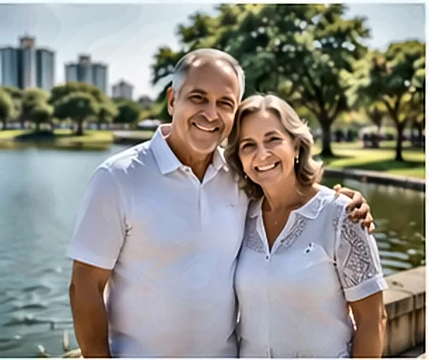 Família feliz planejando as finanças — Orçamento Na Aposentadoria: Como Organizar as Finanças e Usar o Crédito Com Inteligência