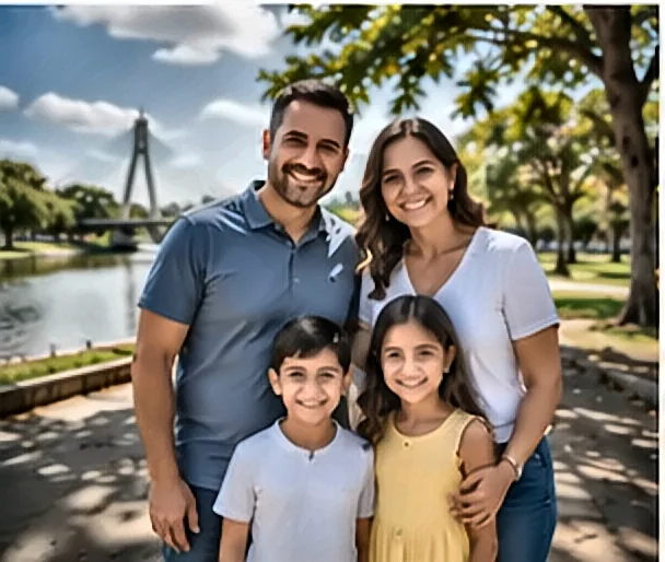 Família feliz planejando as finanças — Consignado Para BPC/LOAS: Como Funciona Para Deficiente e Idoso de Baixa Renda