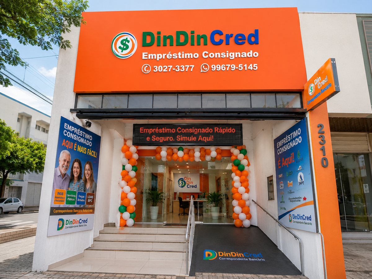 Fachada da Din Din Cred em Campo Grande/MS